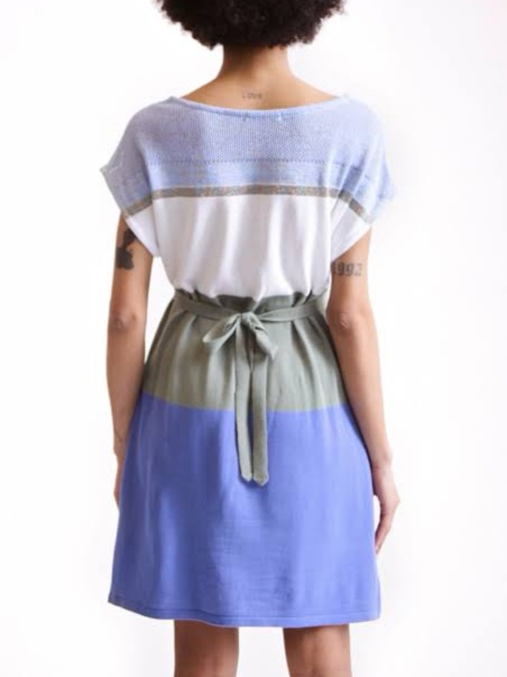 Erotokritos Large Stripe Knit Dress with Belt Size 2